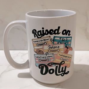NEW! Raised On Dolly Music Vintage Cassette Tapes Mug - New in Box